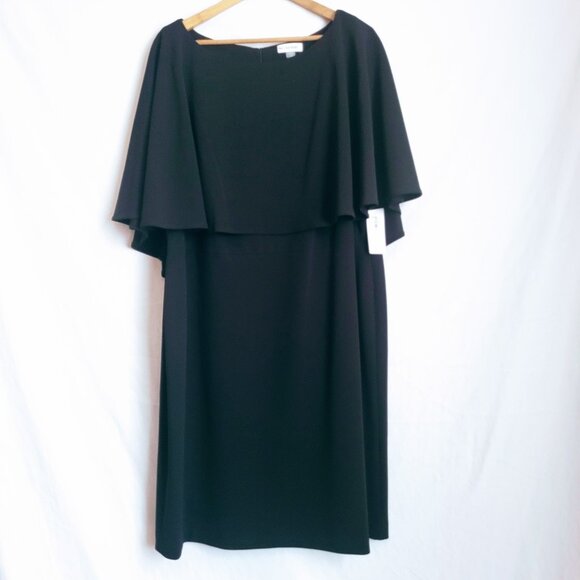 Calvin Klein Black Cape Dress Plus Size 18W - Picture 1 of 13